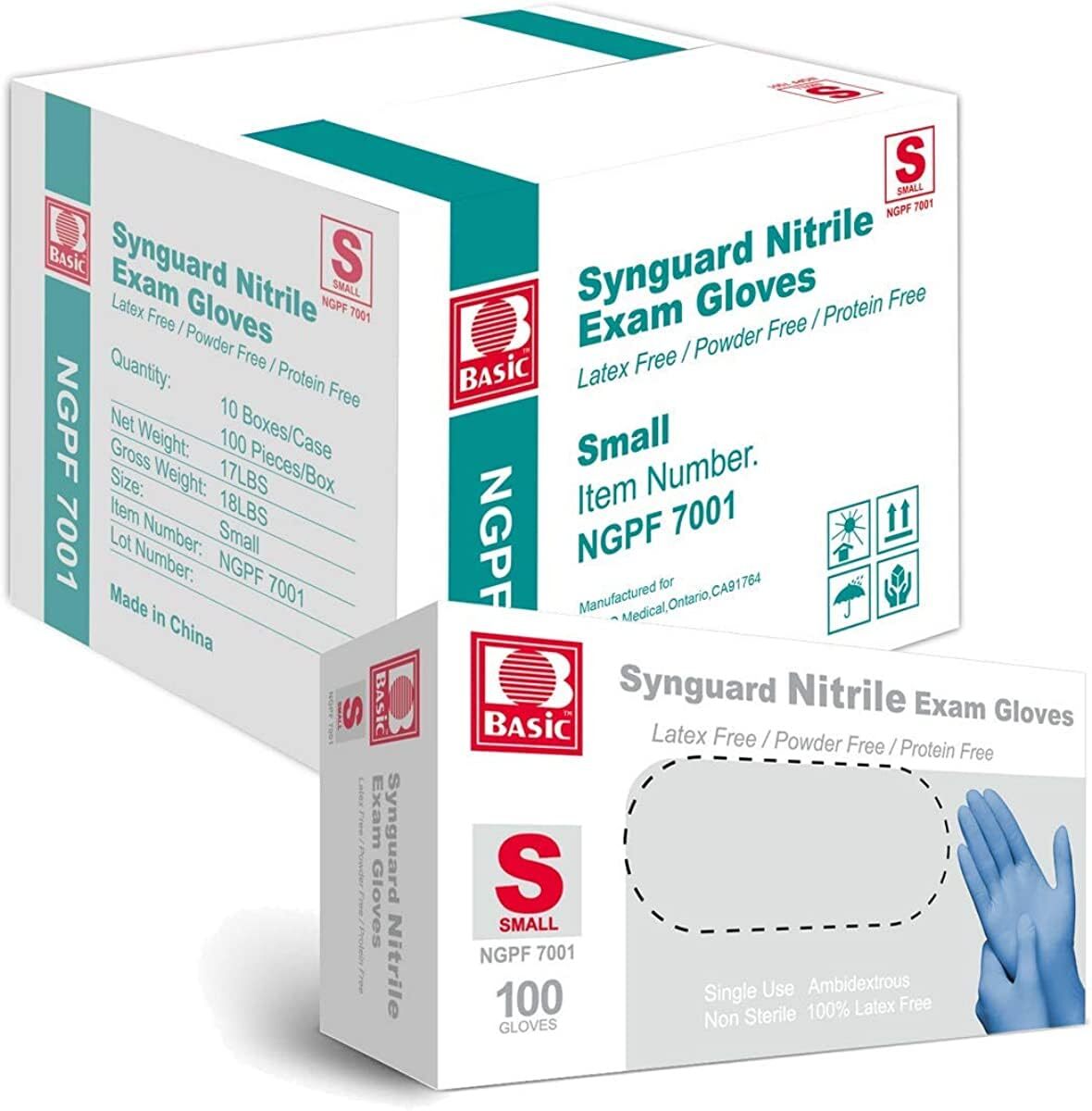 1000 Pack Blue Nitrile Gloves Latex Free Powder Free Disposable Exam Gloves