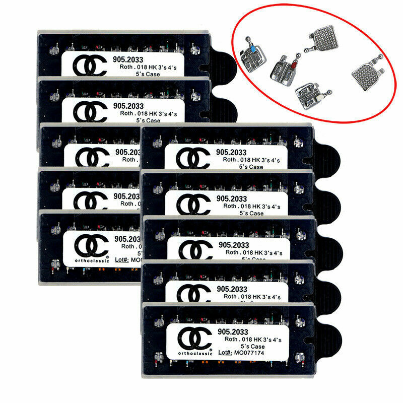 CE 5 Kits Orthodontic Dental Metal Brackets Brace Roth 018 with 345 hooks