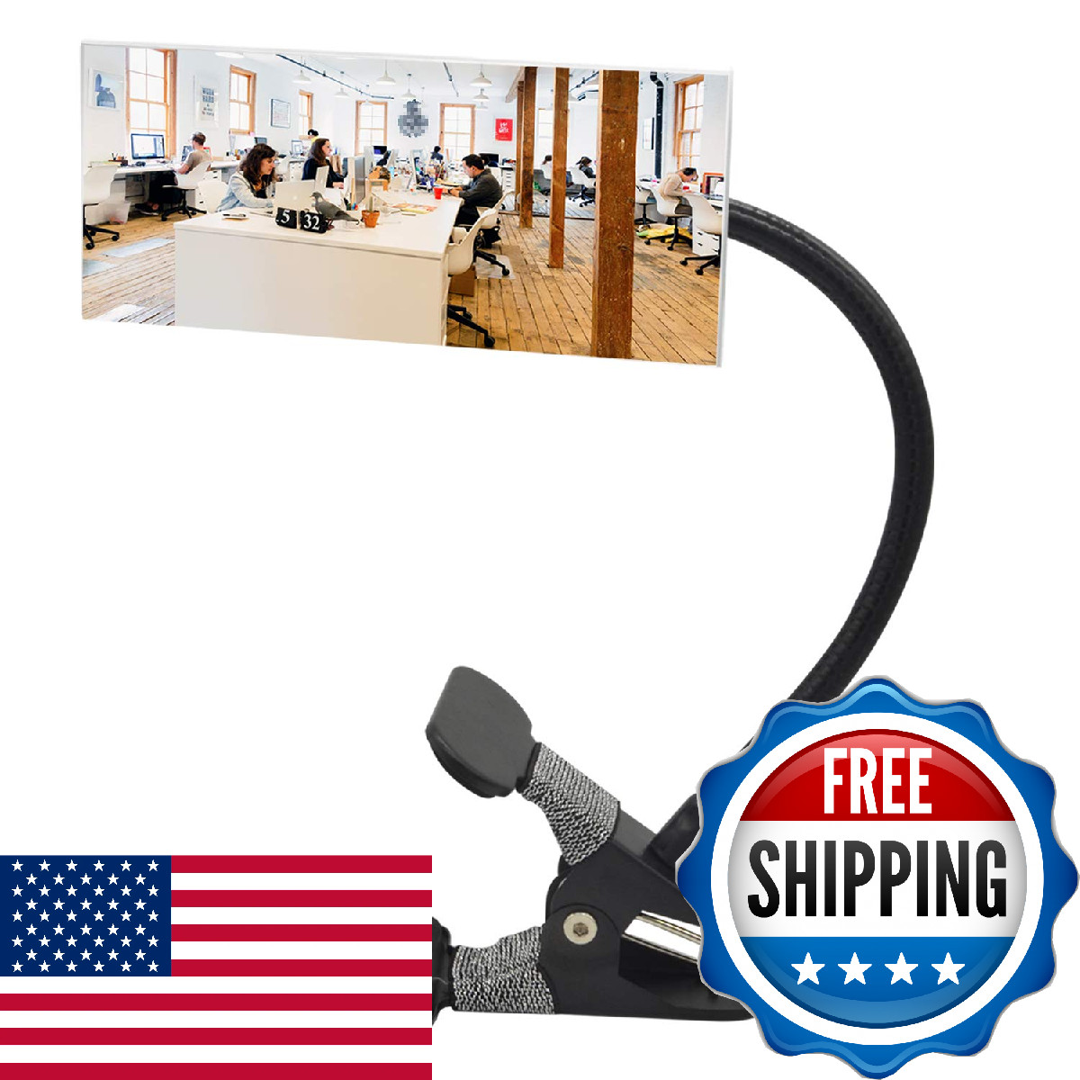 Ampper Clip On Security Mirror Convex Cubicle Mirror For Personal Safety And