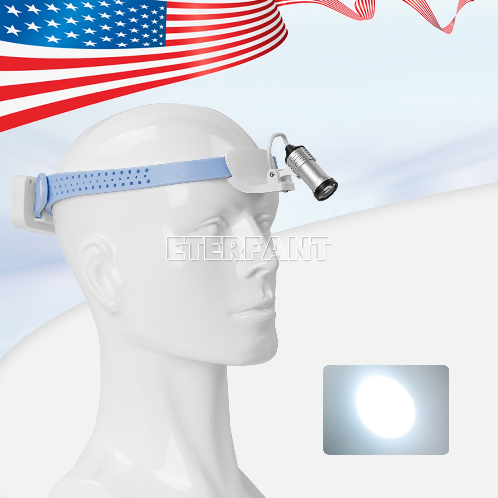 Dental 5/10W LED Headband Headlight Lamp/Wireless 3.5X Binocular Loupe Headband