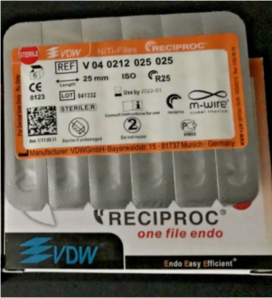 VDW RECIPROC Sterille File Endo M-WIRE 25mm R50 6pcs/Pack NiTi-Files