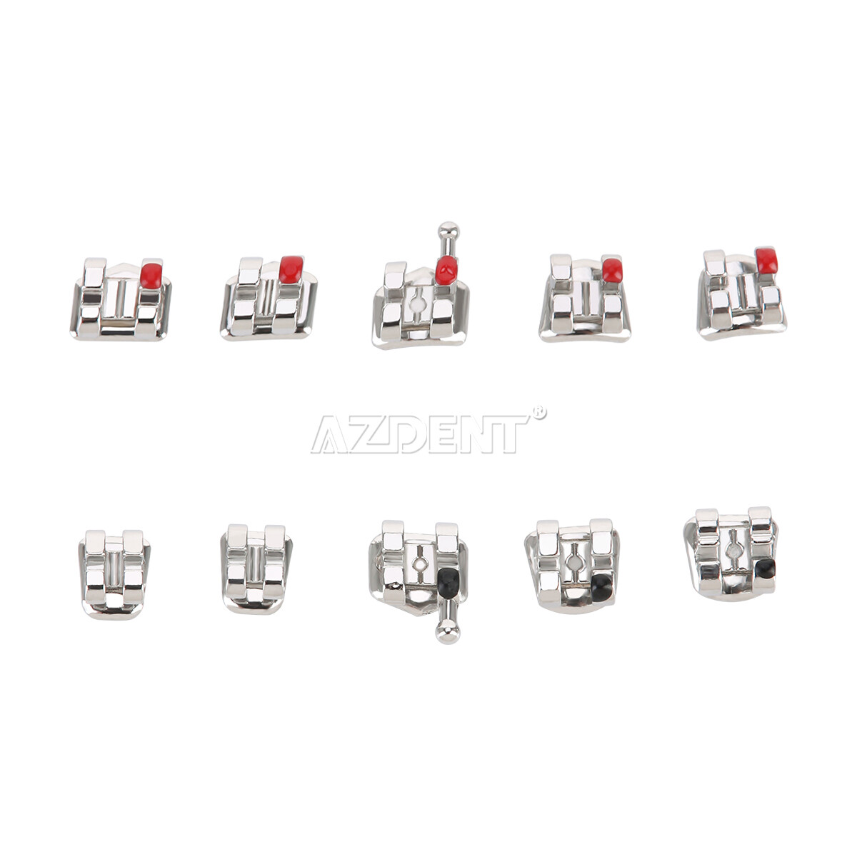 AZDENT Dental Ortho MINI Self-Ligating Brackets Brace 0.022″-Roth/ MBT Hooks 345