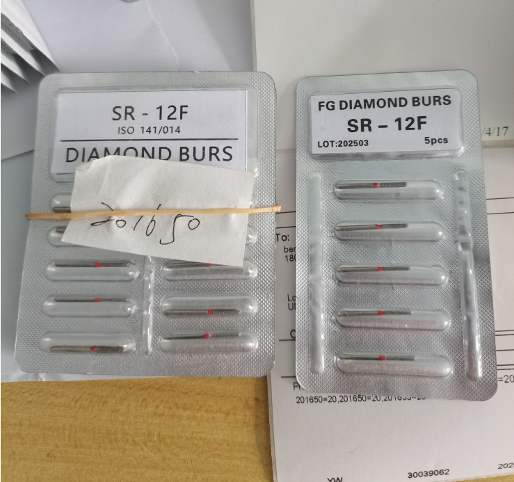 200Pcs/20Packs Dental Diamond Burs FG 1.60mm for High Speed Handpiece 214types