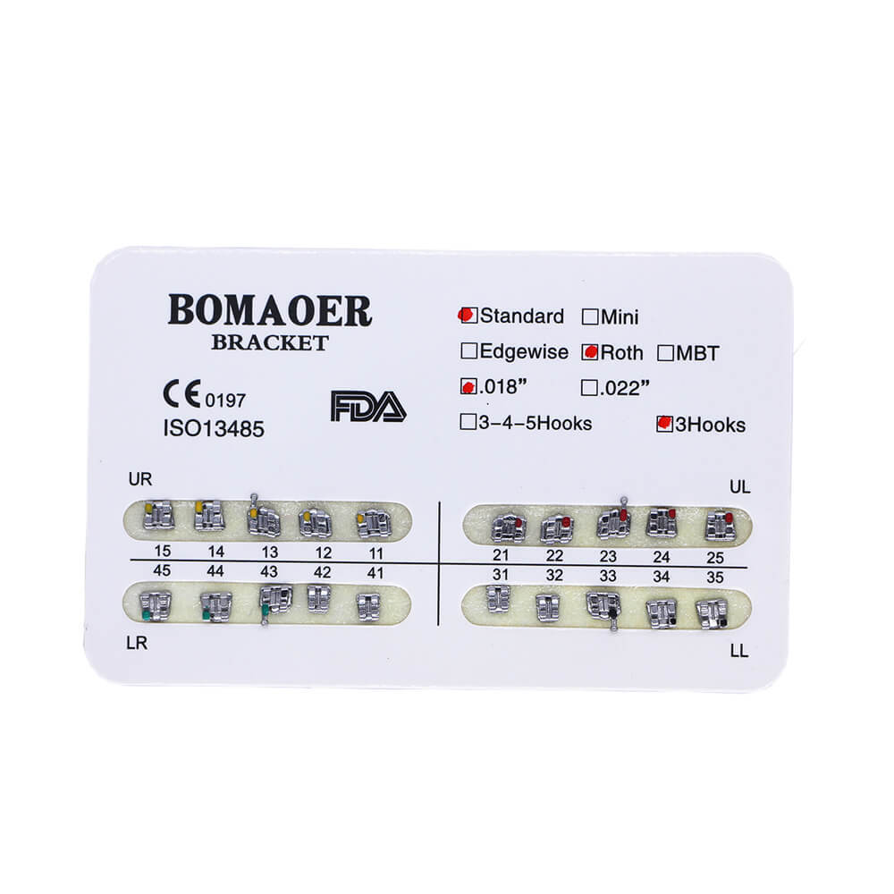 1-100 packs Dental Orthodontic Bracket Braces Standard Roth 018 3Hook 20pcs/Pack