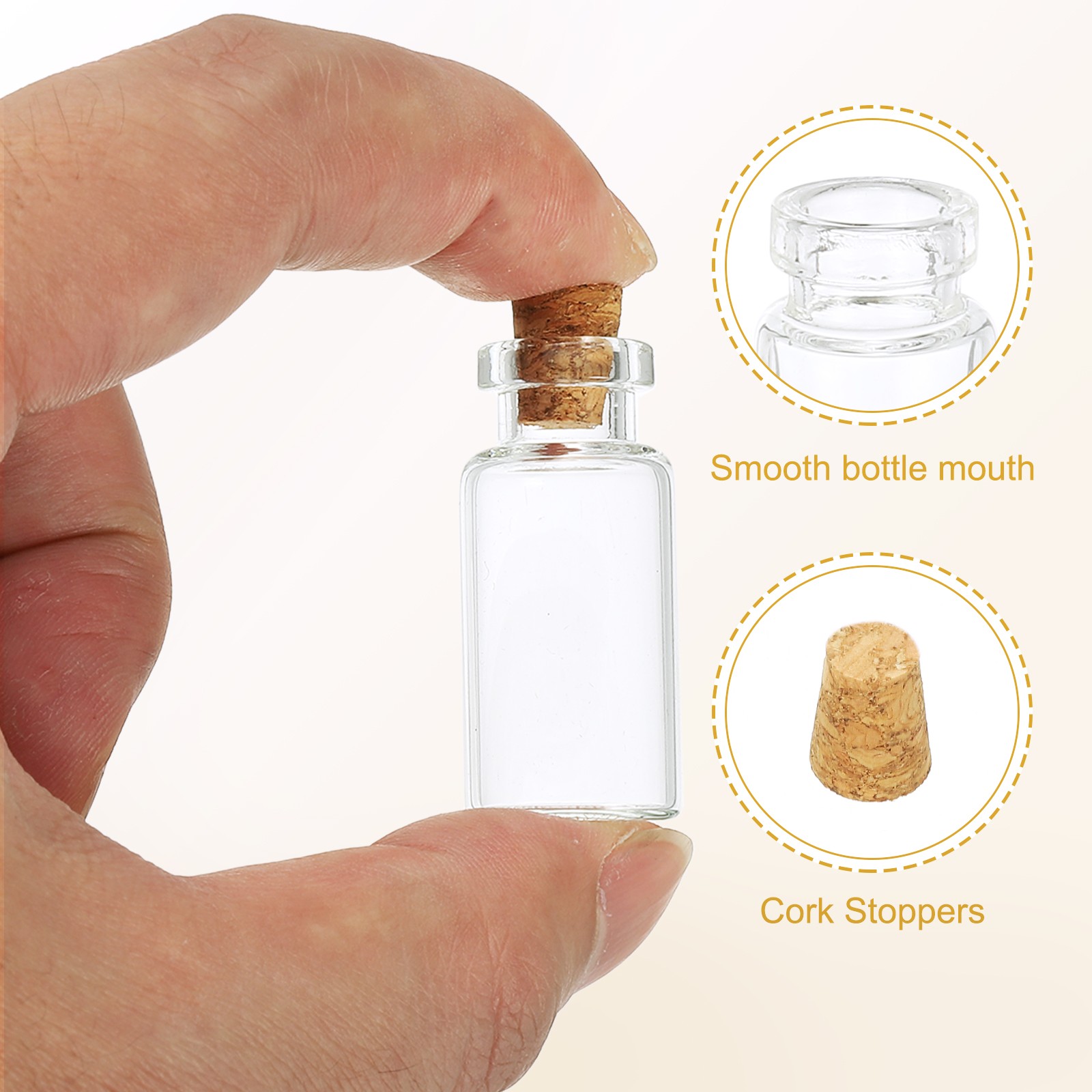 4ml Tiny Glass Bottles Vials 100Pcs Mini Clear Bottles Glass with Cork Stoppers