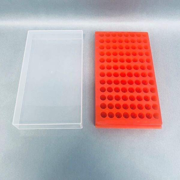 USA Scientific Microtube Rack Reversible with Lid Holds 96 Tubes Lot of 9 Racks