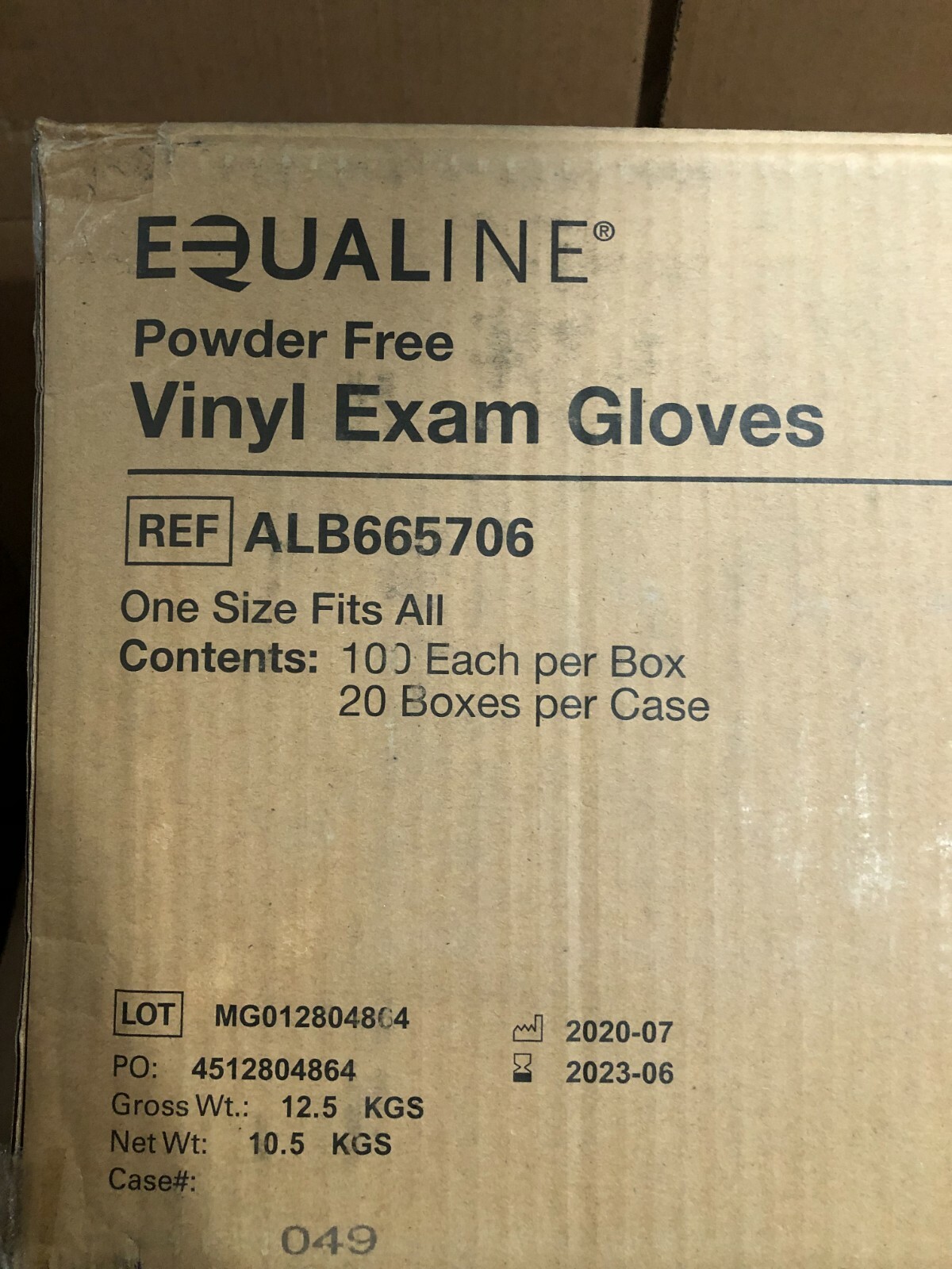 (2000 CASE) Equaline Vinyl Exam Gloves Powder-free One Size Fits All FREE SHIP