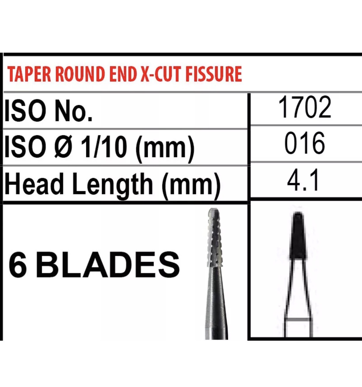 FGOS1702 FG Surgical, Made in USA , Pack of 100 (100 Surgical Burs)