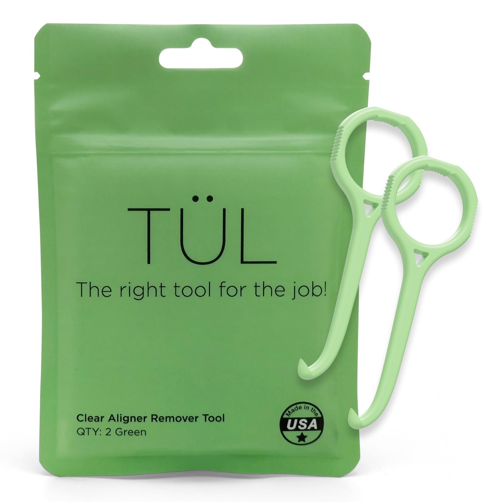 TÜL | Only Invisalign Remover Tool Made in The USA | Lifetime Green 2 Pack