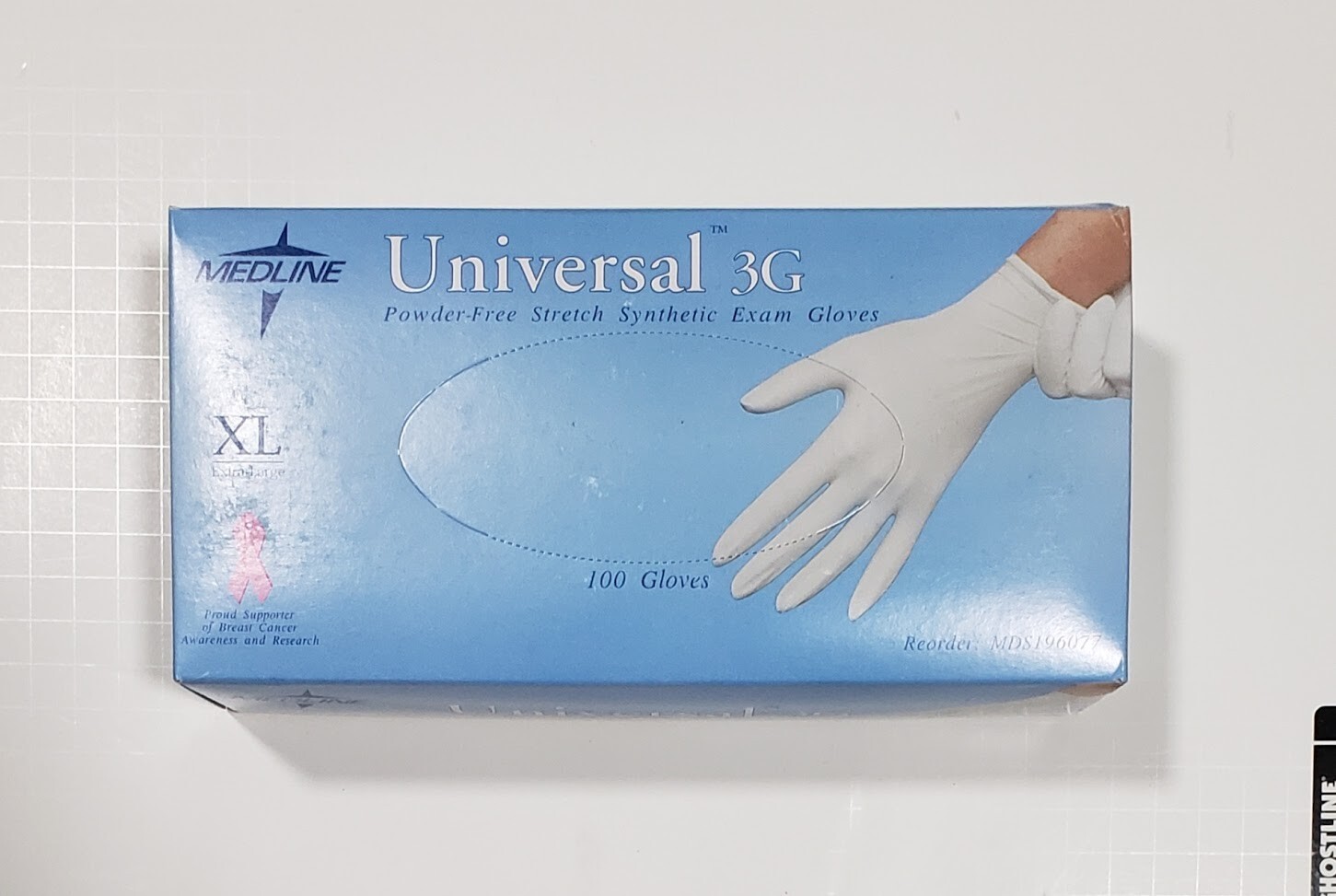 Medline Universal 3G Polyvinyl Chloride 100 Gloves White Extra Large