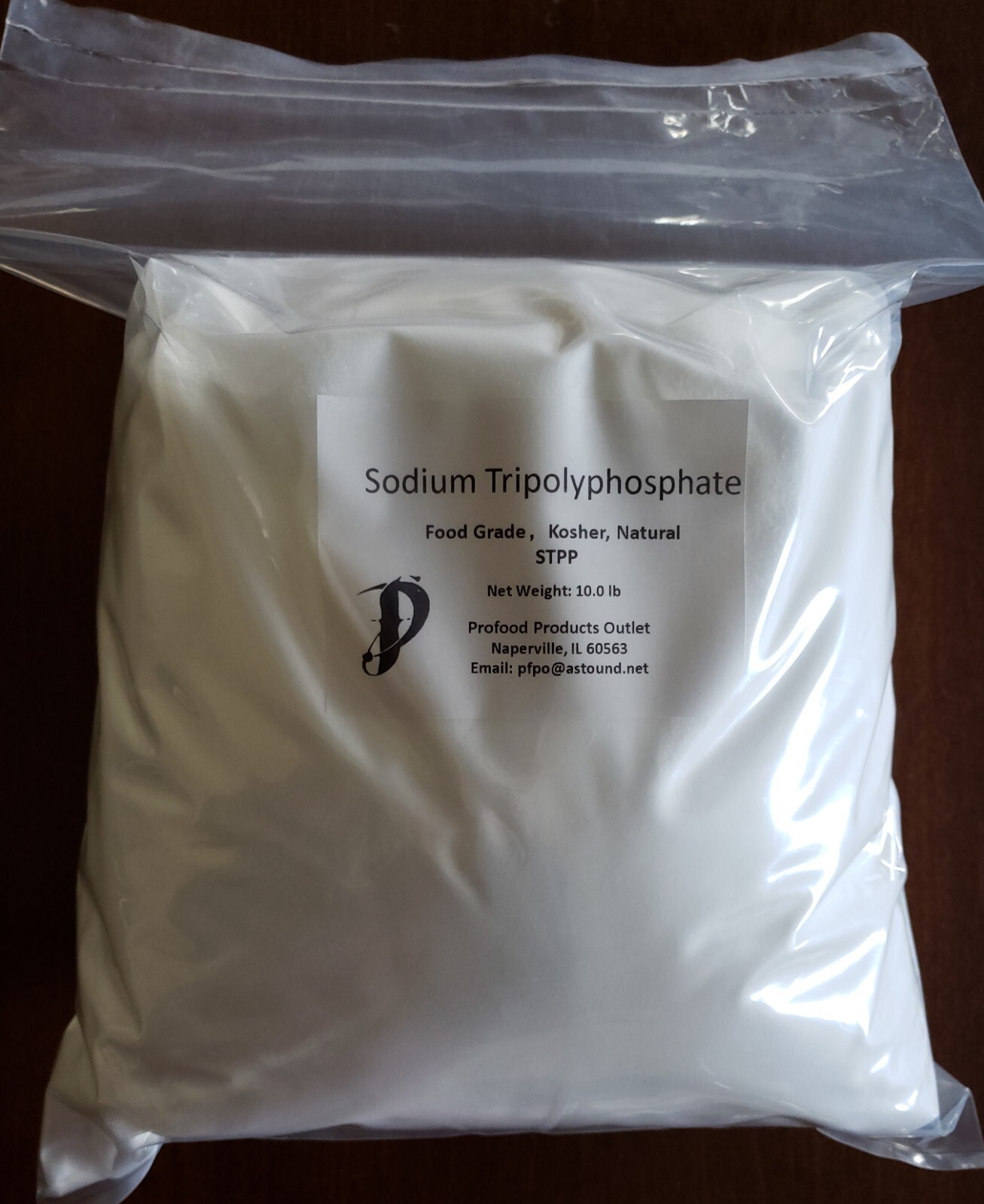 Sodium Tripolyphosphate Light (STPP), food grade, White Granular 10 LB in a bag