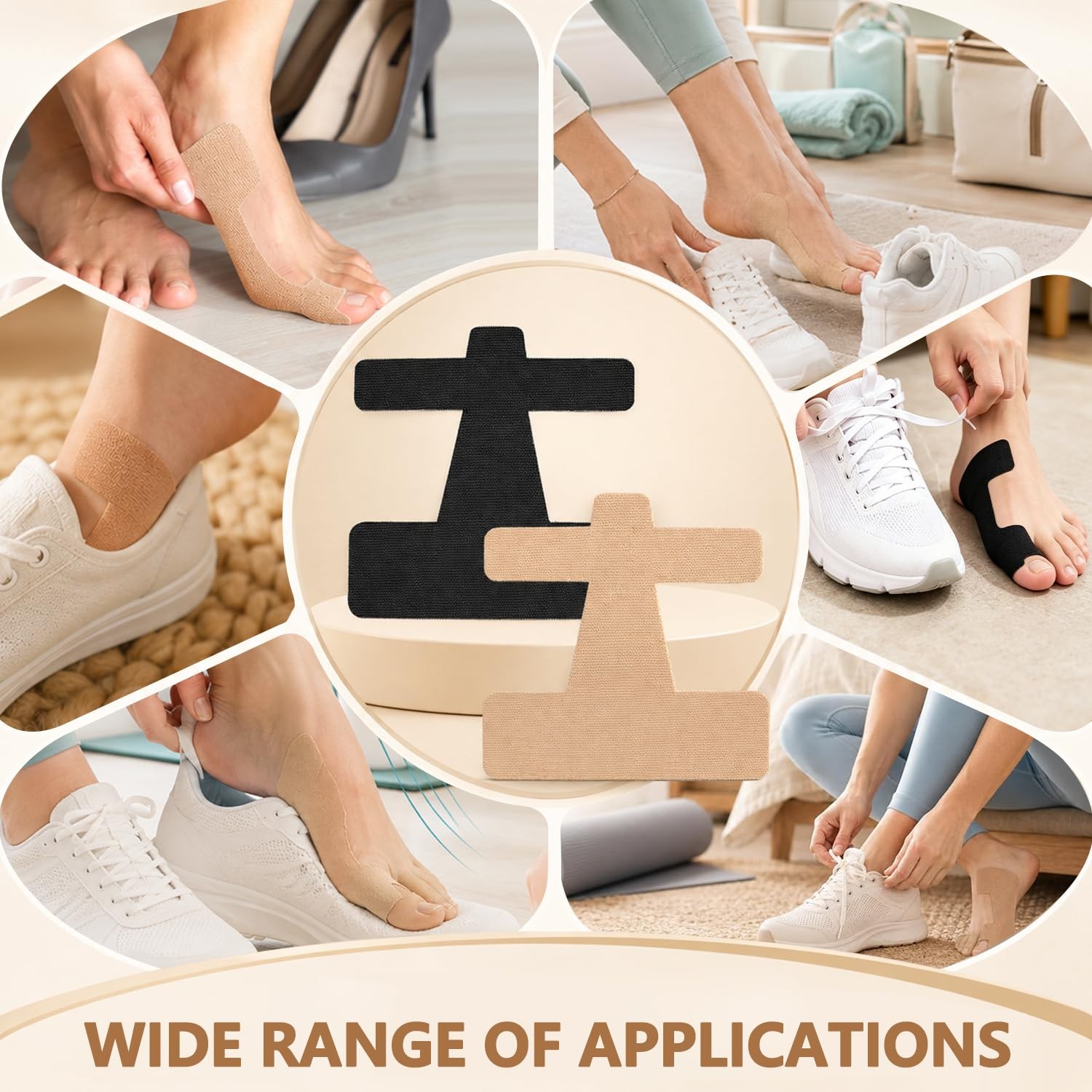 40 Pcs Pre-Cut Bunion Corrector Kinesiology Tape, Elastic 40 Pcs, Skin