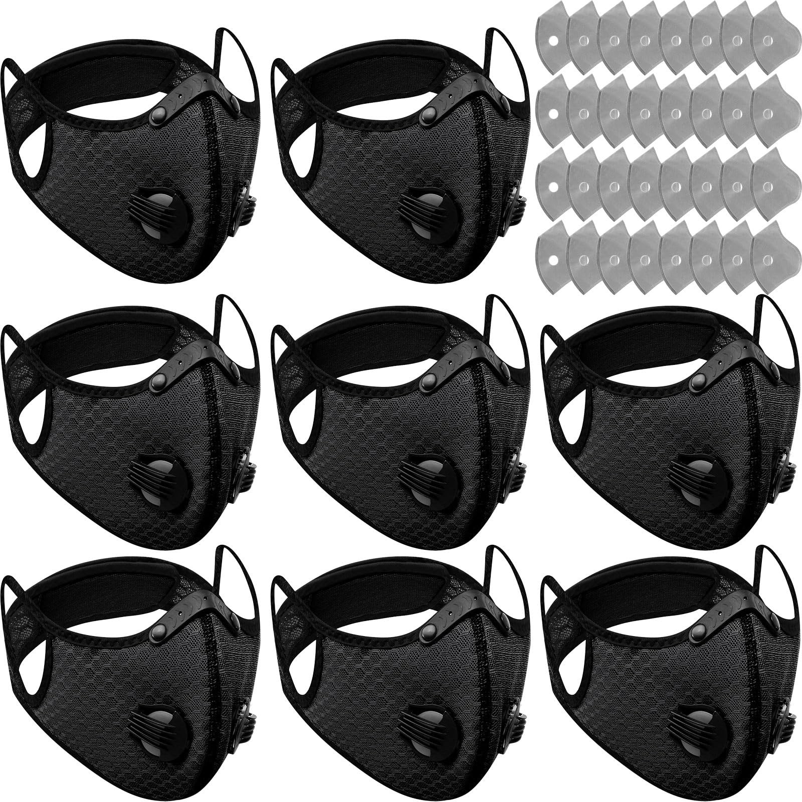 8 Pcs Dust Mask Breathable Reusable Respirator Mask with Activated Carbon Fil…