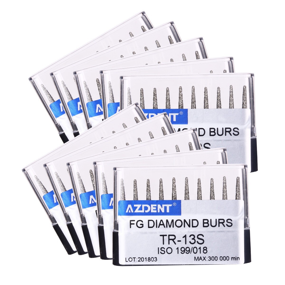 100Pcs AZDENT Dental High Speed Handpiece FG Diamond Burs Drills TR-13S