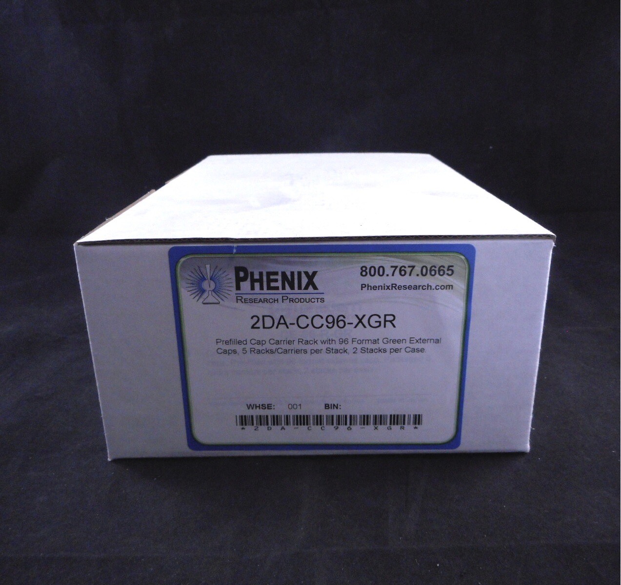 PHENIX Plastic 96-Place Racks for PCR Tubes/Plates Green External Caps 10/PK