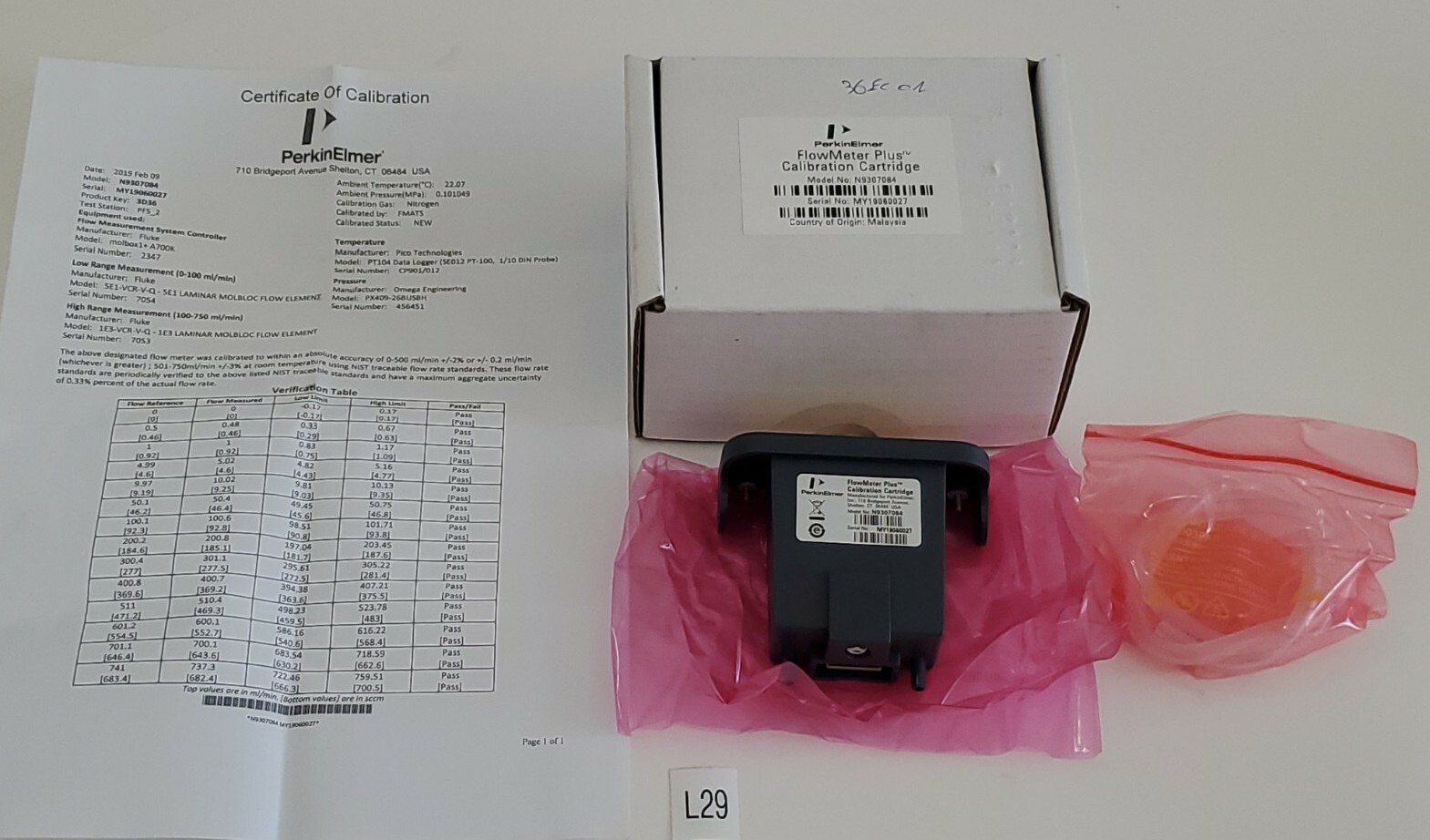 *NEW* Perkin Elmer N9307084 FlowMeter Plus Calibration Cartridge + Warranty!