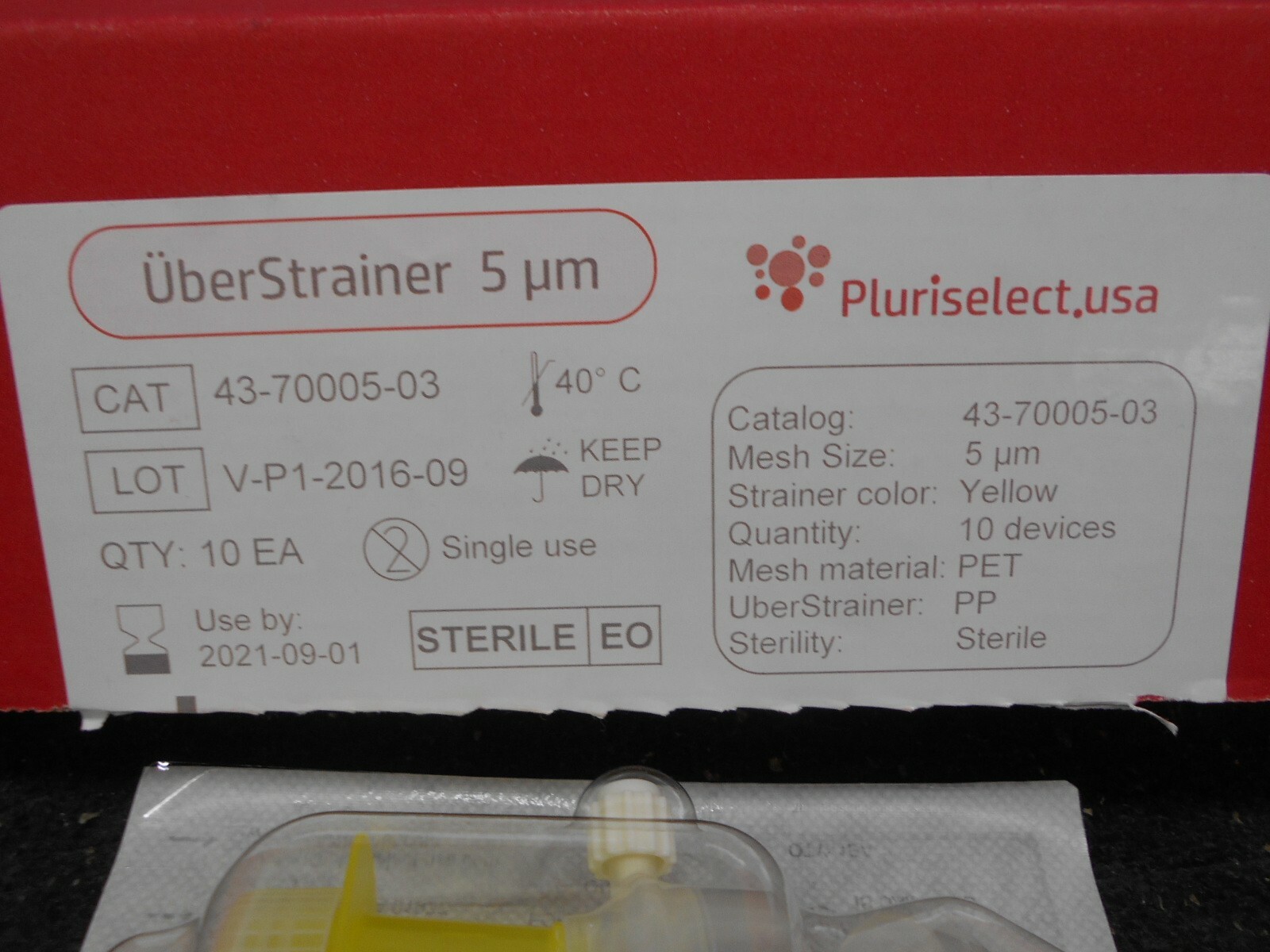 PLURISELECT 5µm UBERSTRAINER 43 70005 03 STERILE BOX OF 9 #2