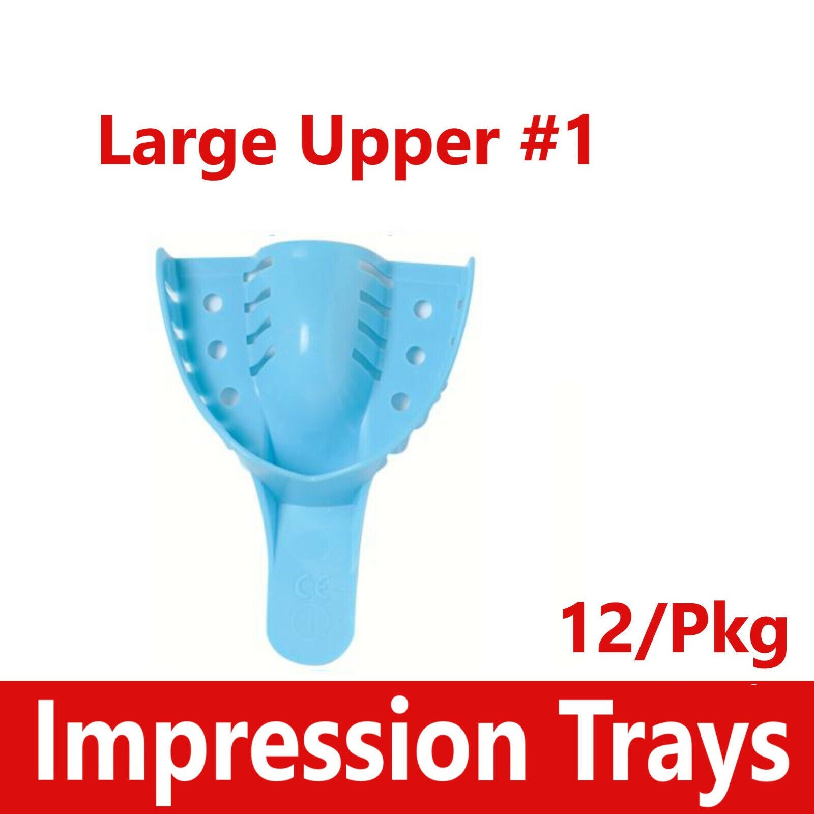12PCS Dental Impression Trays Plastic Perforated Upper/Lower &Large/Medium/Small