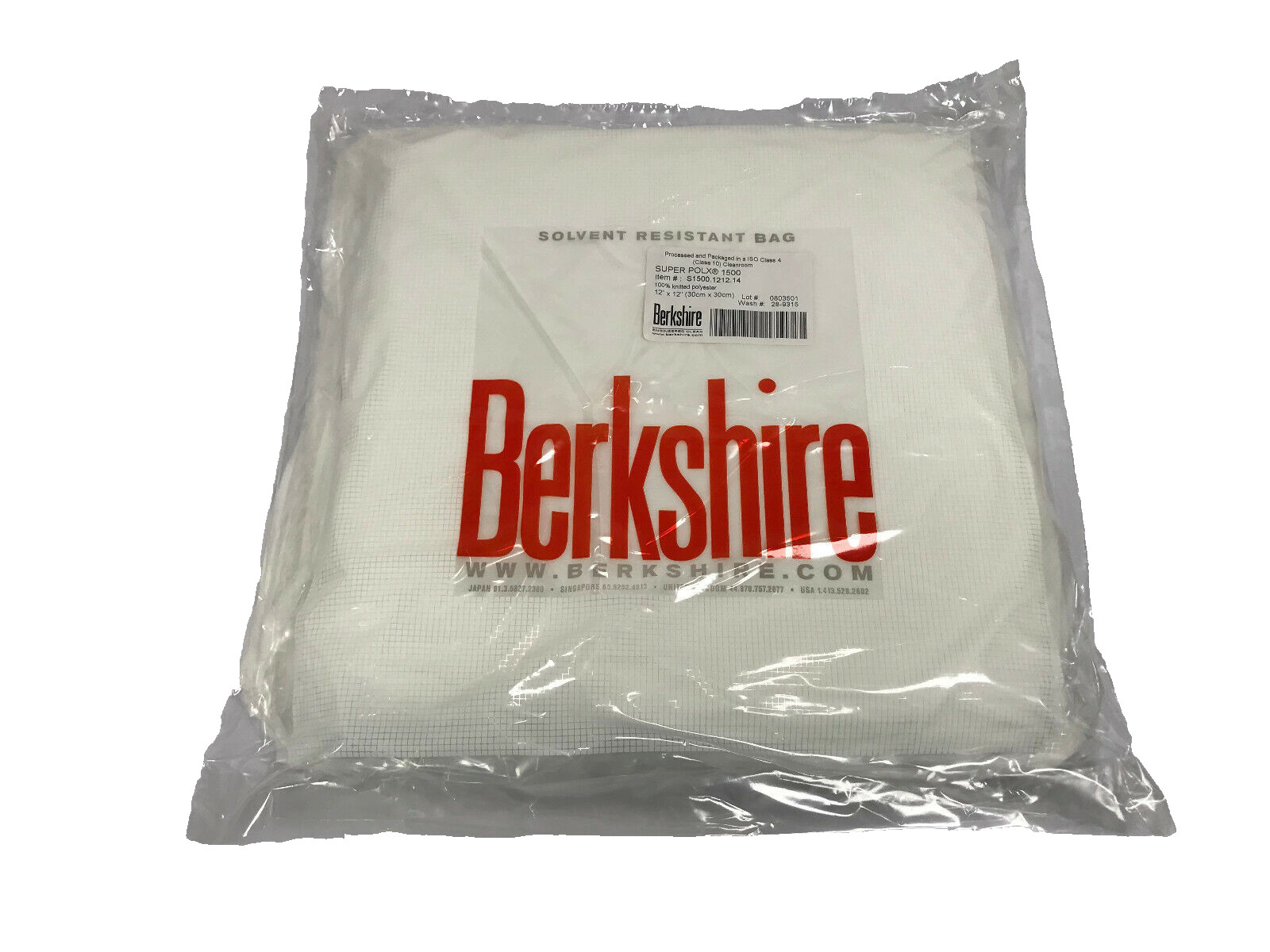 Berkshire Super Polx 1500 Polyester 75 Wipes 12″ X 12″ Wipers S1500.1212.14