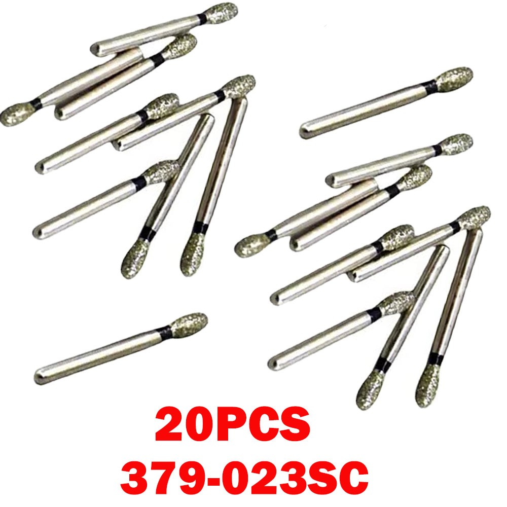 20Pcs Dental Diamond Bur FG Egg Football 379/023SC Super Coarse High Speed NEW