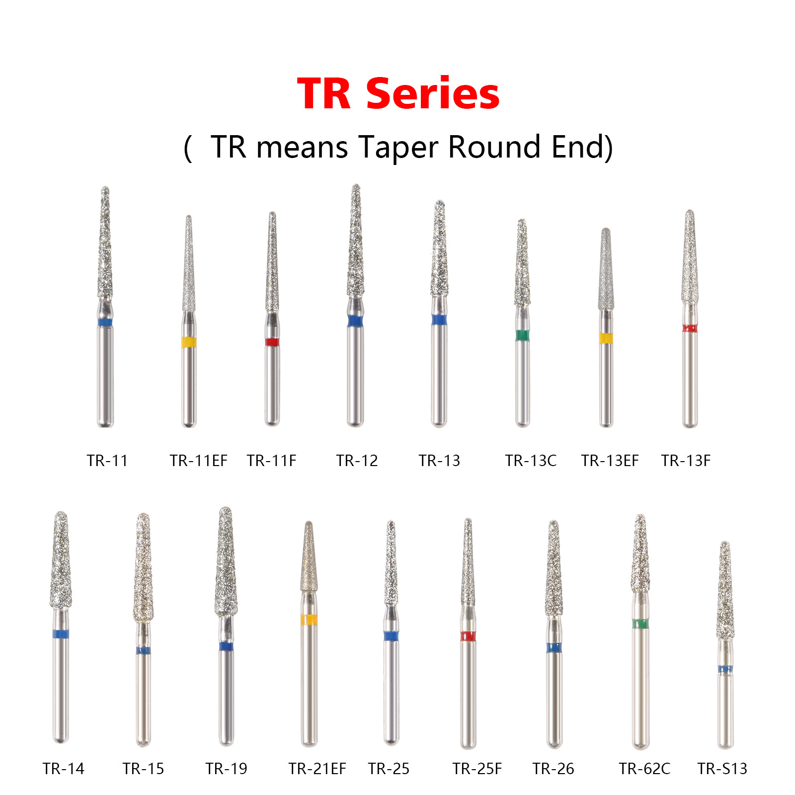 100* Dentist Diamond Burs Bur Bits Drill FG 1.6mm 102 Types High Speed