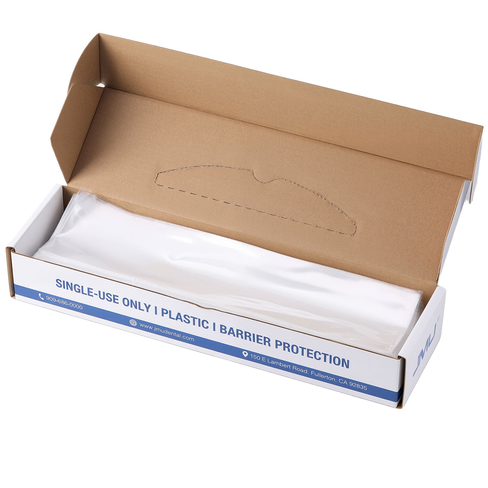 JMU 3 Way Air Water Dental Syringe Sleeves Covers 2.5»X10» Clear/Blue 500/Box