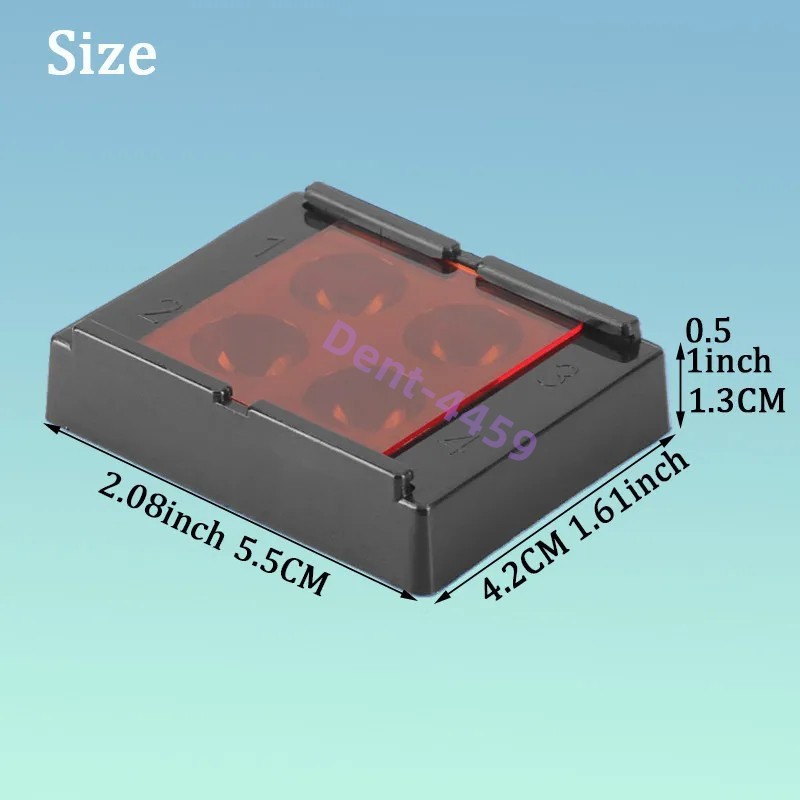 4/8Hole Dental Mixing Well Adhesive Bonding Storage Tray with Light Blocking Lid