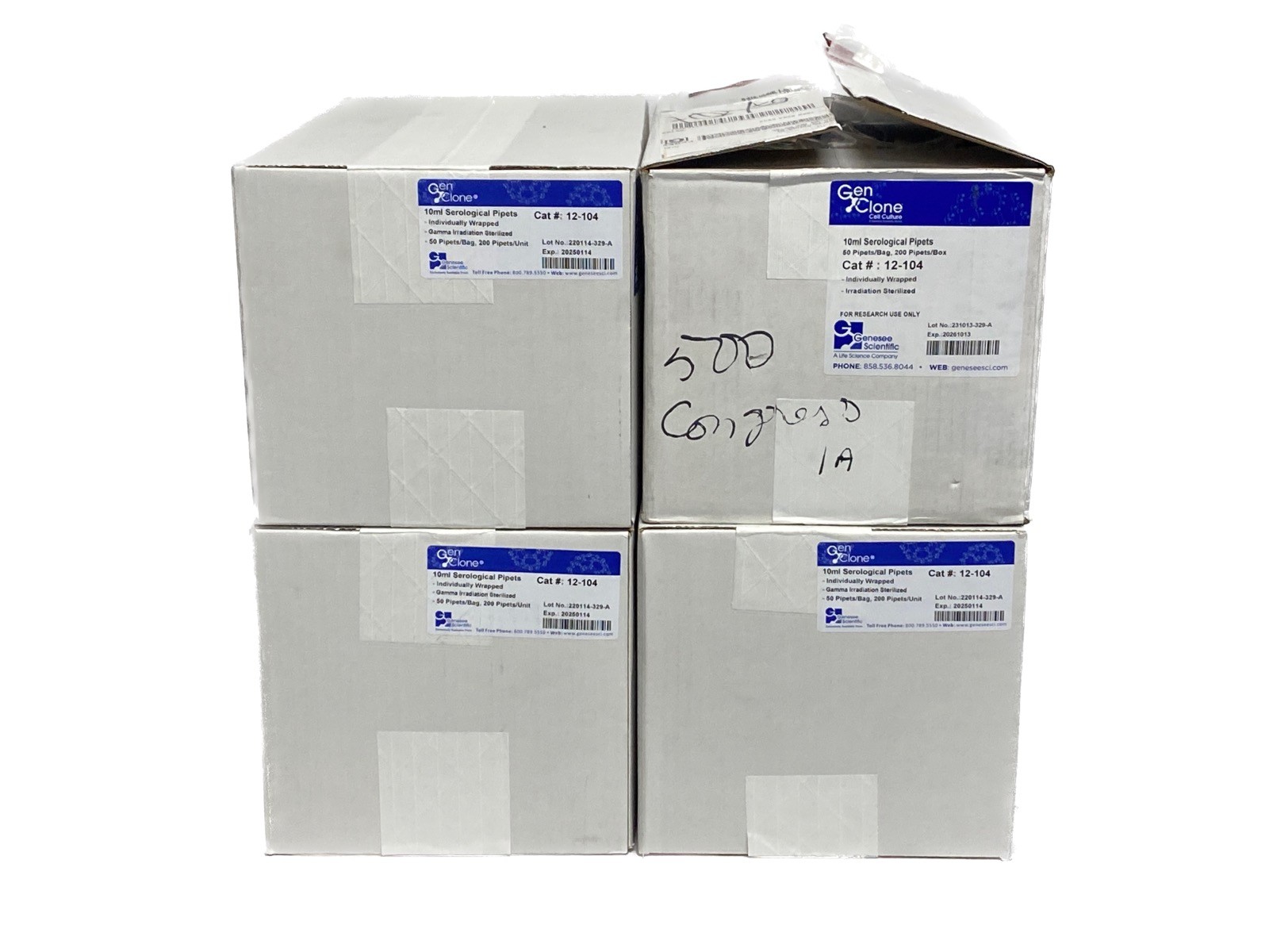 (800/Cs) GENESEE GenClone 10mL Graduated Serological Pipets 12-104