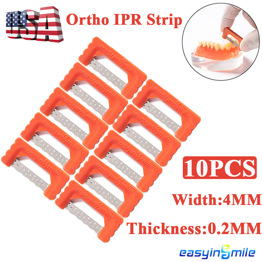10Pc Dental orthodontic IPR Strips Interproximal reduction strips 0.2MM Serrated