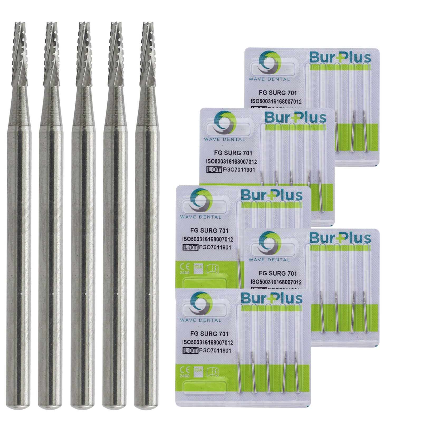 WAVE Dental FG SURG Burs 25mm Long Round Surgical Carbide Bur 6 8 1/4 High Speed