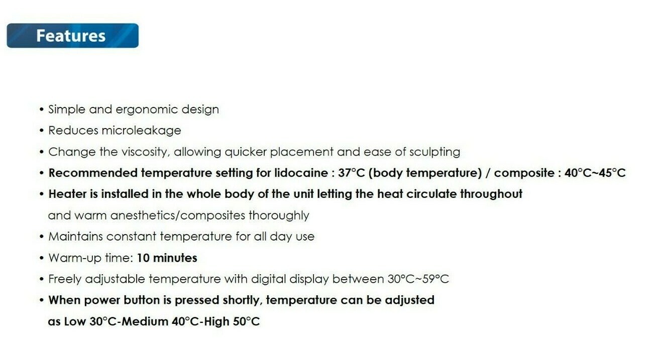 [DXM] C-Warmer Dental Composite Resin Compule Anesthetic Cartridge Warmer