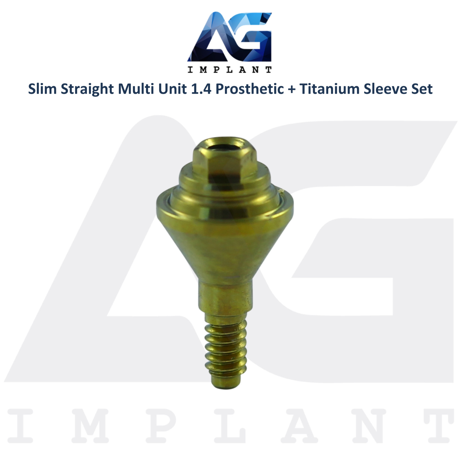10 Straight Multi Unit 1.4 Prosthetic Titanium Sleeve Set Slim Int Hex 2.0mm