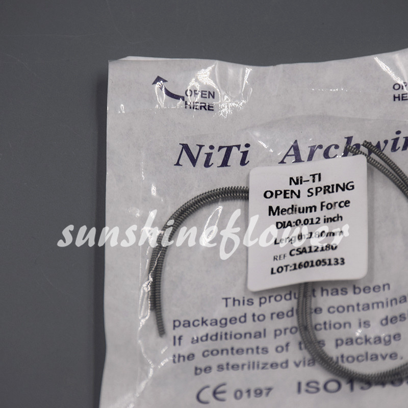 2 Pcs/Pack Dental Orthodontic Niti Open Coil Spring Medium Force 0.012*180mm
