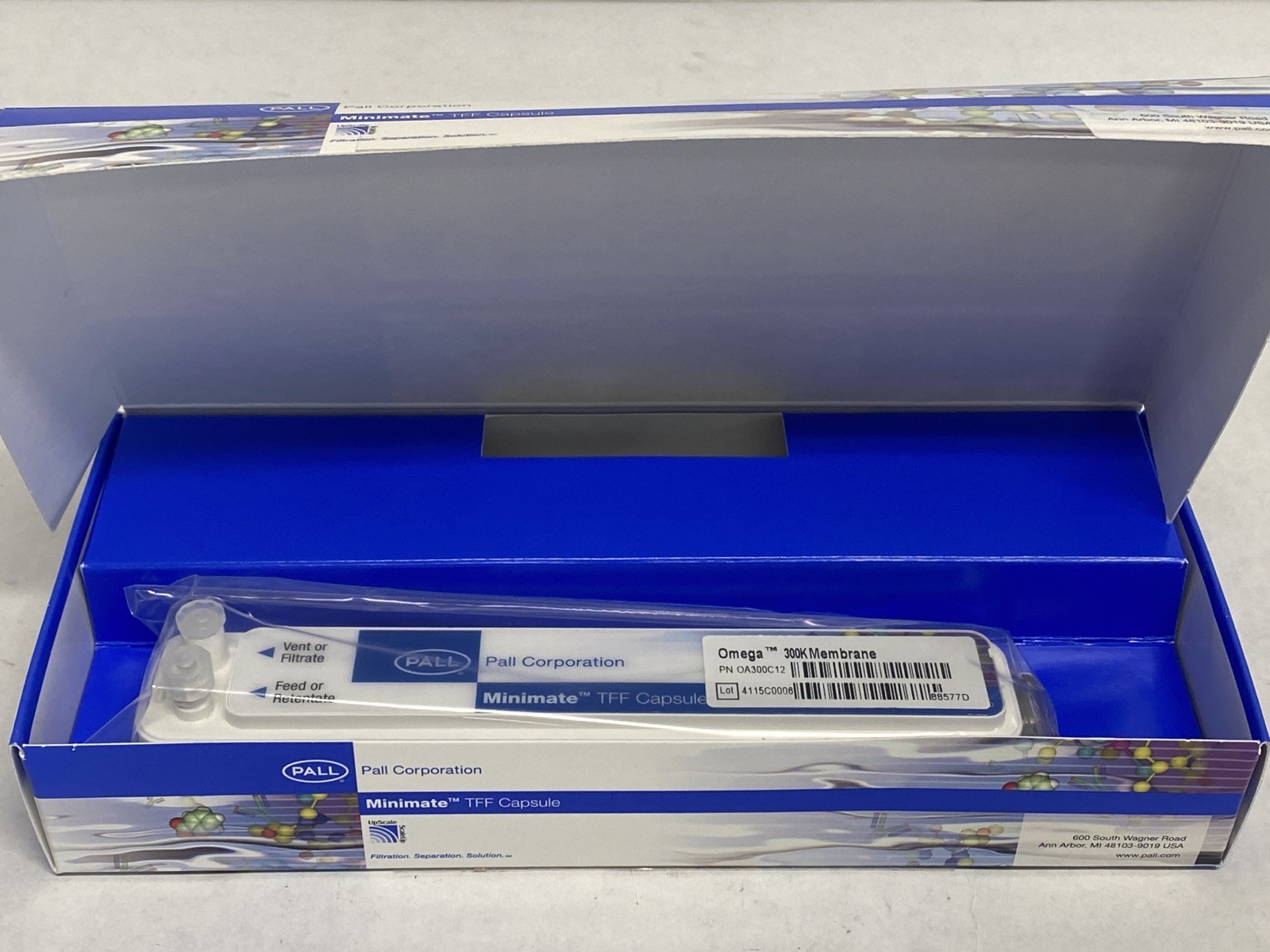PALL Minimate TFF Filter Capsule 50cm2 Omega PES Membrane 300K OA300C12