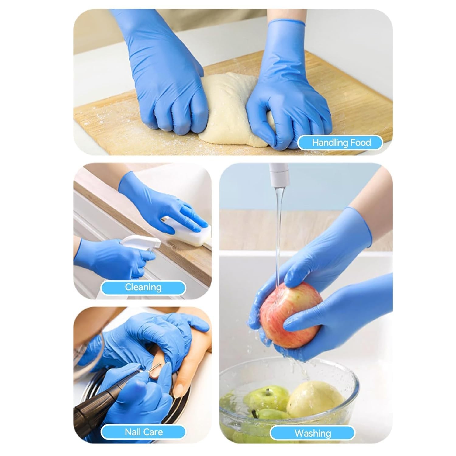 Jointown Basic Synmax Exam Gloves Disposable Unisex-adult 1000 Blue Stretchy