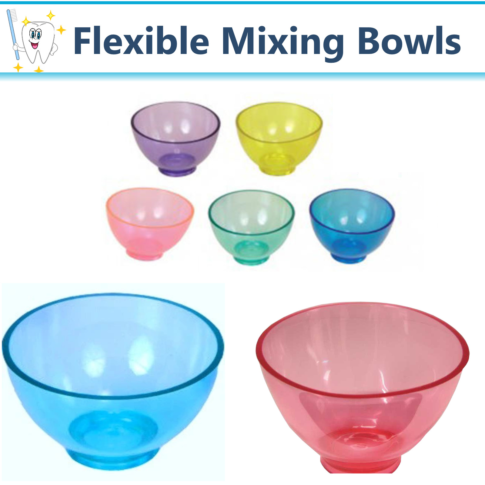 Dental Lab Flexible Rubber Impression Mixing Alginate Bowl – All Sizes / Colors
