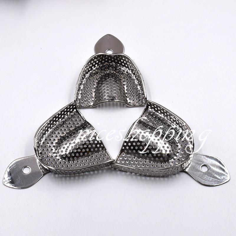 Dental Autoclavable Metal Impression Trays Stainless Steel Upper + Lower Choose