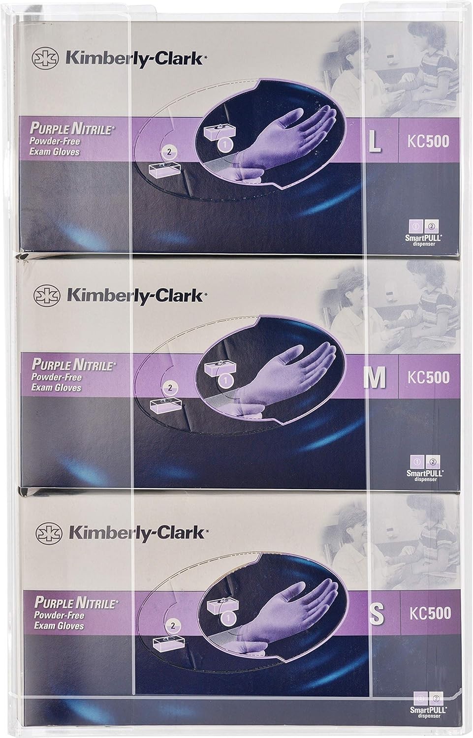 Acrylic Glove Box Holder Dispenser, Triple Capacity