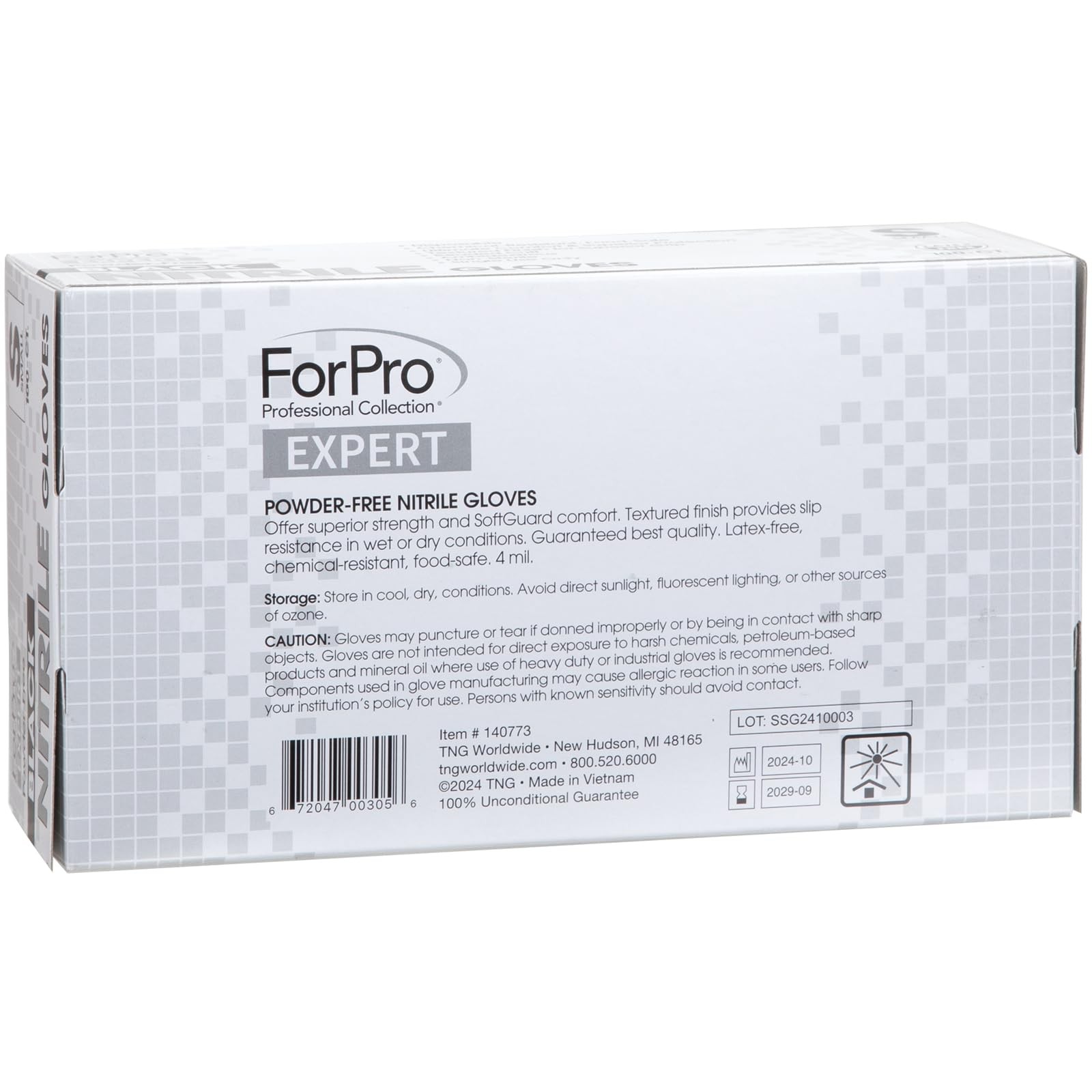 ForPro Nitrile Gloves, PowderFree, LatexFree, Black, Medium, 100Count