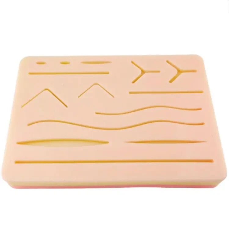 Silicone Suture Practice Pad with Wounds – Surgical Training Kit Medical