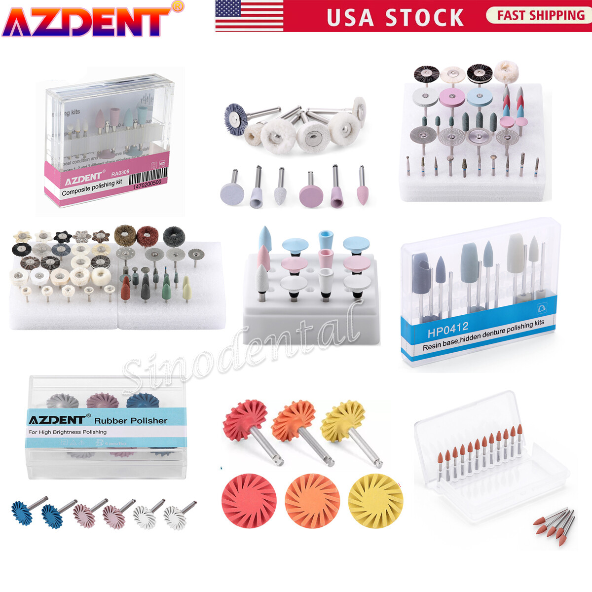 Dental Hygiene Prophy Handpiece Air Motor 4-Holes/Composite Polishing Kit RA HP