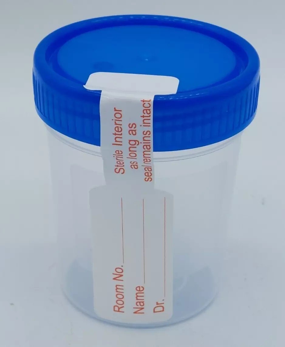 100 Specimen Container with Screw on Leak Resistant Lid Urine Collection 120mL –
