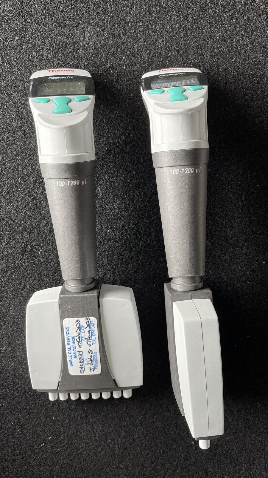 TWO THERMO FINNPIPETTE NOVUS 100 – 1200μL 8 CHANNEL PIPETTE LOT – For Parts