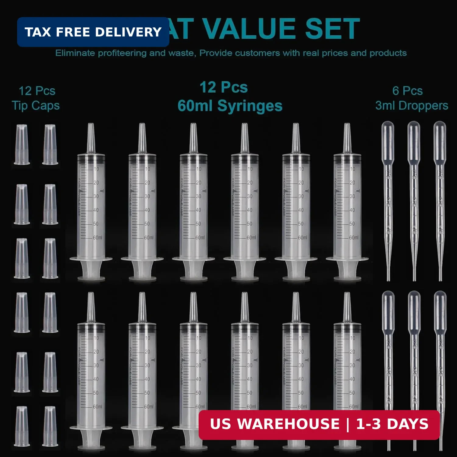 12Pack 60Ml Syringe for Liquid – Large Plastic Syringes without Needle for Jello