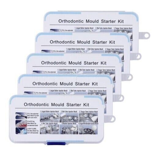 5Packs Dental Mini Orthodontic Bracket Tube Wire Bite Turbo Injection Mould Kits