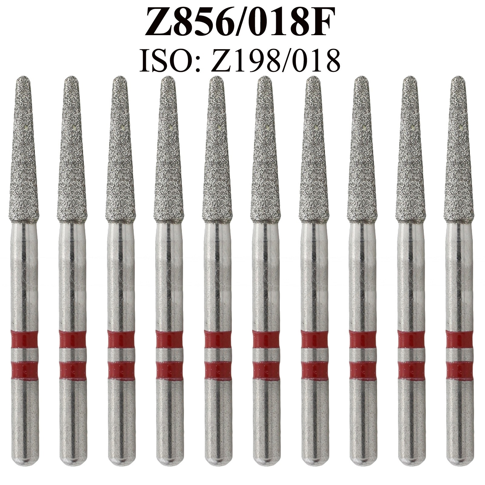 Dental Zirconia Diamond Burs Z856/018F Fine FG Round End Taper Bur High Speed