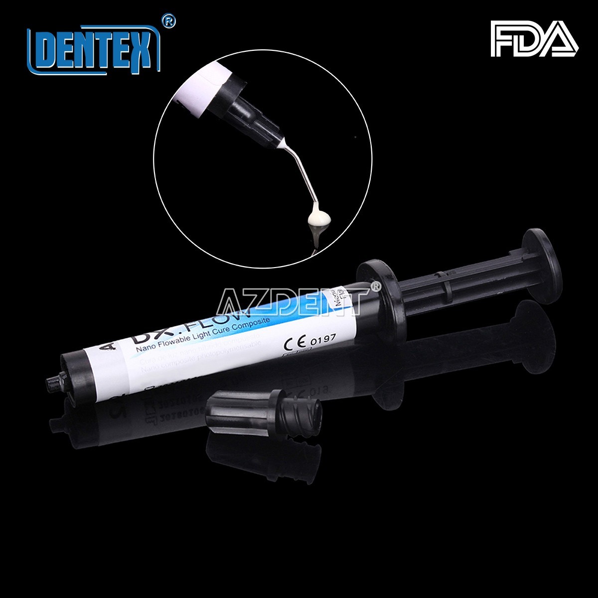 Dentex Dental Light Cure Flowable Composite Resin Tooth A2 Medium Flow