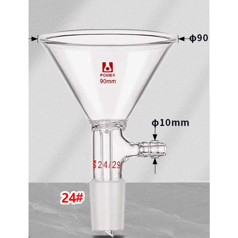 90mm(24/29) Transparent Glass Filter Funnel with Standard Joint Lab Glassware