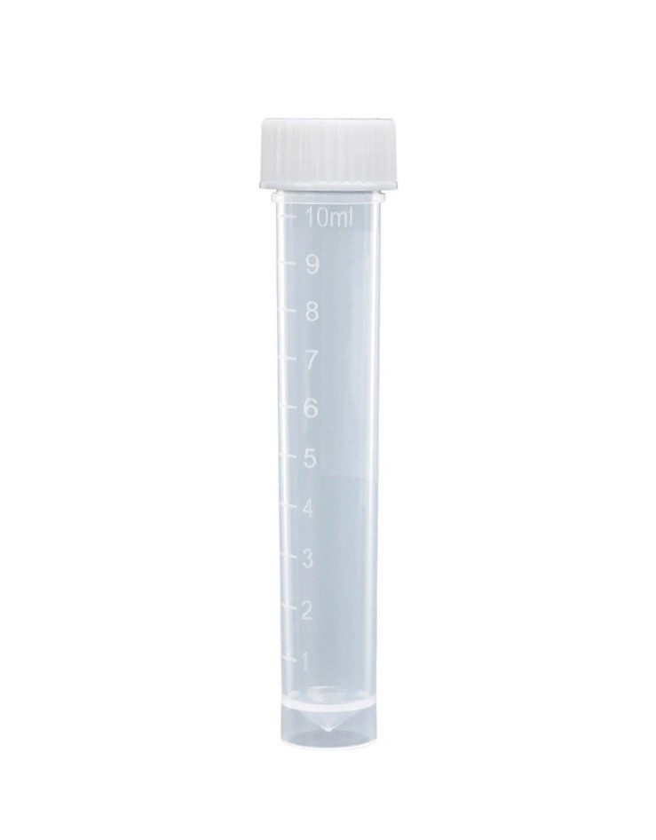 Globe Scientific 1000ct. Transport Tube, 10mL, Screw Cap, PP with Graduations