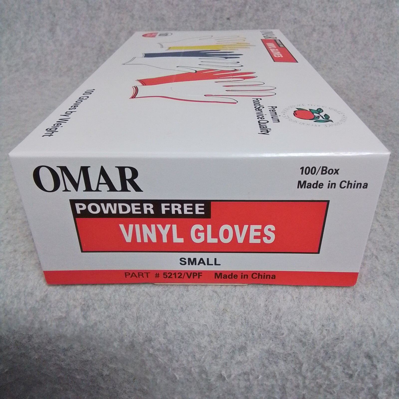 (100 Gloves) SMALL- Omar Disposable Powder-Free Vinyl General Purpose CLEAR